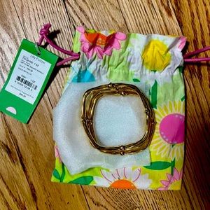 NWT Lilly Pulitzer Hip to be square bamboo bangle set RARE! HTF